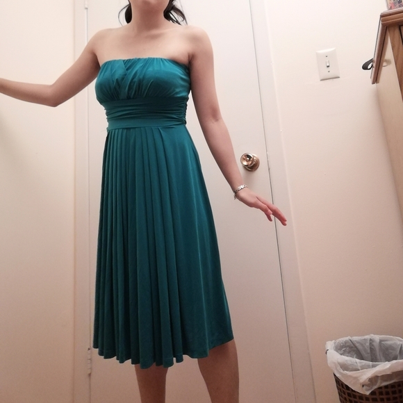 Strapless Teal prom / formal dress - Picture 3 of 8